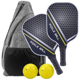 Carbon Fiber Pickleball Racket, Conjunto de 2 Raquetes e 4 Bolas, Exercício Indoor e Outdoor, Alta qualidade - Image 2