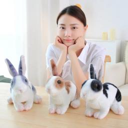 Brinquedo de pelúcia realista coelho Kawaii para crianças, animal realista, boneca de pelúcia, brinde de aniversário, decoração do quarto, 3 cores - Image 4