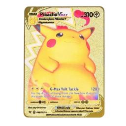 Pokemon English Metal Game Collection Cartas, Anime, Pikachu, Charizard, Mewtwo, Blastoise, Vmax, letras brilhantes, brindes infantis, 2024 - Image 5
