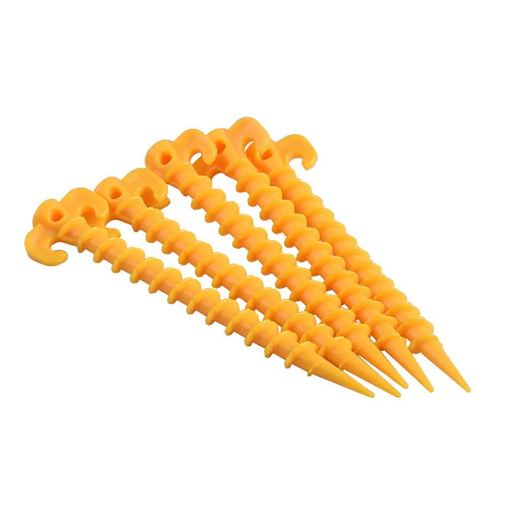 Outdoor Camping Tent Pegs, Tenda pregos, terra parafuso prego, plástico Areia Pegs, Estacas Barraca Praia, 5pcs - Image 1