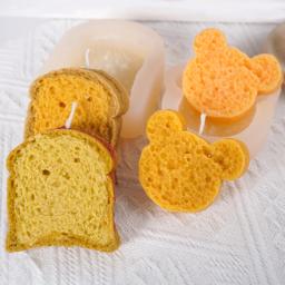 Molde De Vela Do Silicone Do Pão Dos Desenhos Animados, Fatias De DIY De Artesanato De Pão, Fazer Presentes, Gesso De Sabão, Chocolate, Biscoitos, Moldes De Cozimento, Decoração De Casa - Image 1