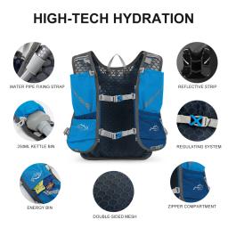 Mochila de Corrida Ultra Leve, Colete de Hidratação, Adequado para Bicicleta, Maratona, Caminhadas, Portátil, 5L - Image 5