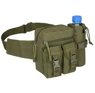 Bolsa de Cintura Tática Portátil Masculina em Nylon para Esportes ao Ar Livre, Caça, Escalada e Caminhadas com Compartimento para Telefone e Garrafa de Água