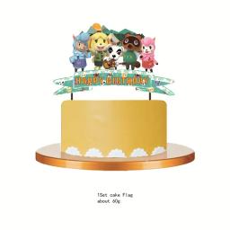 Descartável Disney Animal Crossing Party Supplies, Tema Presente, Copos, Guardanapos, Pull Flag, Bolo Set, Presentes - Image 5
