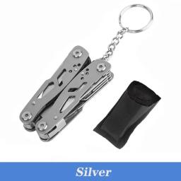 Canivete multifuncional de aço inoxidável ao ar livre, Mini Alicates Dobráveis, Ferramenta portátil compacta multi-purpose Survival Rescue Tool - Image 2