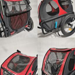 Bike Trailer Cargo Cart for Dogs and Pets, 3 rodas grandes para Off-Road, Mesh Screen - Image 5