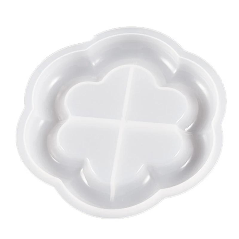 Molde bandeja silicone em formato coração, nuvem, economia espaço, placa flores, prato resina, formato oval, - Image 1