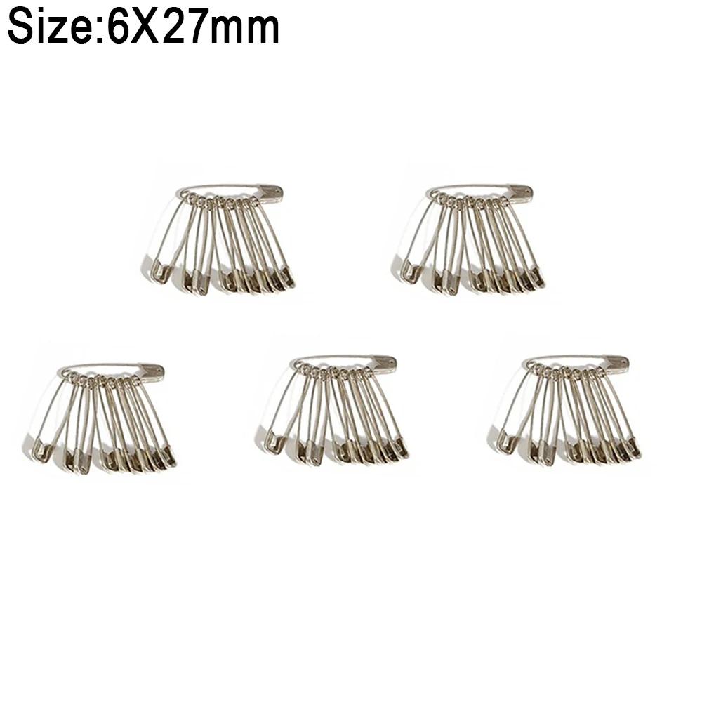Alfinetes de alta qualidade, ferramentas de costura, 5 tipos de tamanho, agulhas metálicas prateadas, grande alfinete de segurança, pequeno broche, yj379, 50pcs - Image 1
