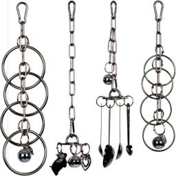304 Stainless Steel Parrot Toy Display Rack, Escalada Suspensa, Diamante Grande, de tamanho médio, máquina cinza, Puzzle Bird Cage, Gaiola Suspensa - Image 2