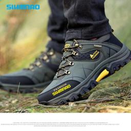 Sapatos de pesca impermeáveis para homens, sapatos quentes e antiderrapantes para caça, corrida, caminhada, ciclismo, outono e inverno - Image 3