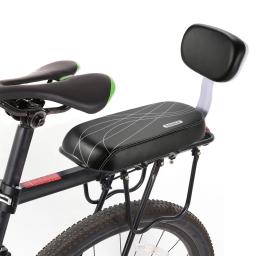 PU Leather Bicycle Back Seat para crianças, almofada macia, cremalheira traseira, resistente à água, acessórios de bicicleta, encosto - Image 1