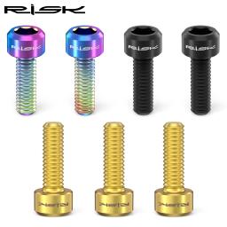 Risco 4 peças m6x16/18/20mm parafusos fixos de freio a disco de bicicleta com arruela de titânio braçadeira de pinça de freio de mountain bike - Image 3