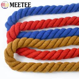 2 metros meetee 20mm 3 partes colorido trançado algodão cordões saco casa têxtil árvore decoração corda diy costura acessórios artesanato - Image 2