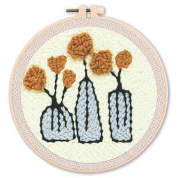 RUOPOTY-Kits De Iniciantes De Bordados De Agulha De Flores, Fios De Argola Para Adultos, Presente DIY Para Iniciantes - Image 6
