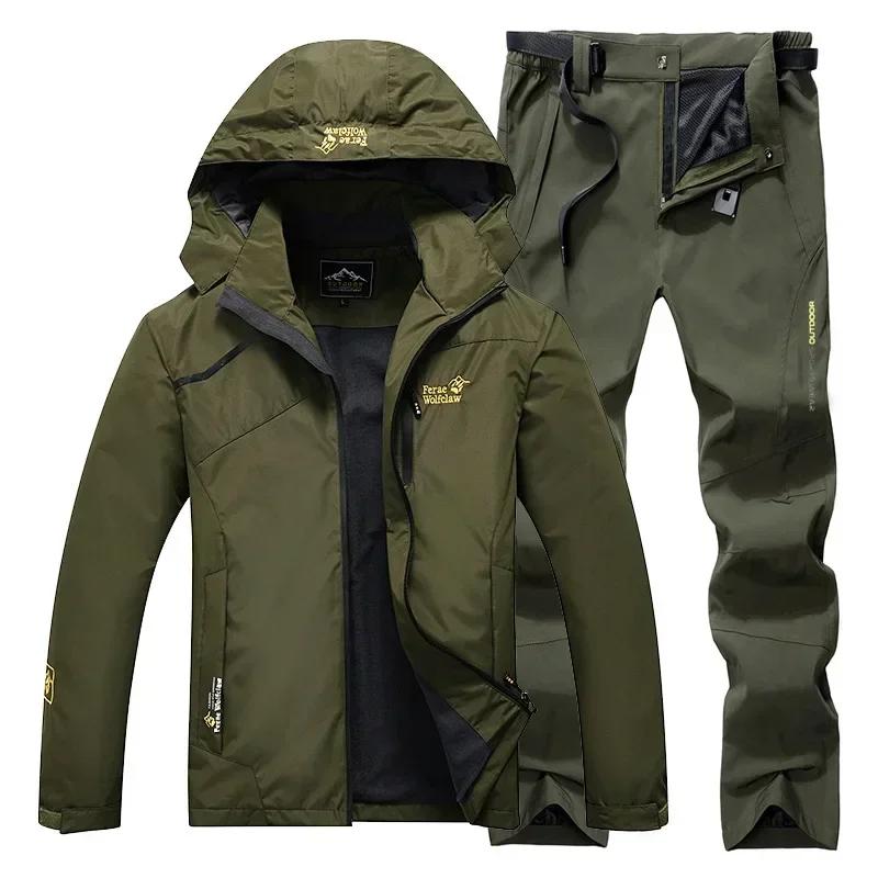 Windproof e impermeável jaqueta de pesca, Esportes ao ar livre, Terno de montanhismo respirável, Interchange Clothes Set - Image 1