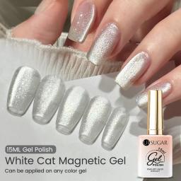 UR SUGAR-esmalte de uñas con purpurina, Gel magnético de gato blanco, superbrillante, efecto galáctico, barniz de Gel magnético de luz de luna, 15ml - Image 2