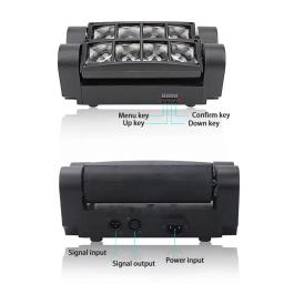 Luzes LED com luzes de aranha para festa, luzes do palco, luz laser, atmosfera boate, DJ Disco, KTV, boate e casamento, 8x10W, DMX512, novo, 1 PC, 2PCs, 2024 - Image 6