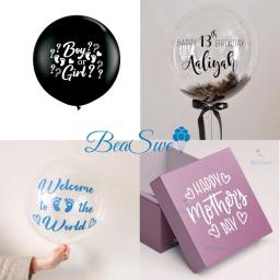 Balão personalizado adesivo para festa de aniversário decoração, nome DIY, terno do dia das mães, apenas adesivo, ouro e preto, 18 em, 24 em, 1pc - Image 1