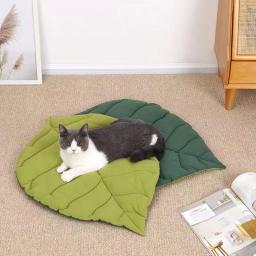 Soft Cotton Leaf Shaped Bed Mats, Tapete lavável, Cobertor do sono, Home Pets, Almofada dupla face, Tapetes, Gatinho, Cachorro, Cão - Image 2