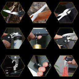 8 em 1 multifuncional faca dobrável auto-defesa sobrevivência ao ar livre acampamento multi-ferramenta edc facas de bolso portátil ferramentas manuais - Image 3