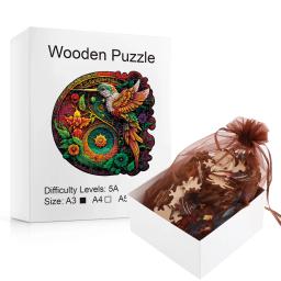 Quebra-cabeças de madeira para adultos e crianças, Artesanato DIY, Quebra-cabeça, Jogos de Puzzle 3D, Brinquedos Educativos Interativos Familiares - Image 4