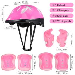 Conjunto de equipamentos de proteção de patinação infantil 1 + 2 joelheiras + 2 cotoveleiras + 2 manguito de pulso equipamento de almofada de mão - Image 4