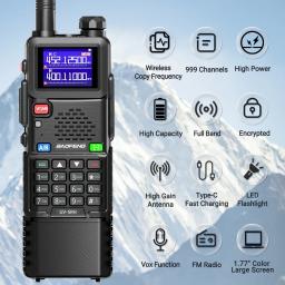 1/2 PCS Baofeng UV-5RH Multi Band Walkie Talkie 3800mAh Bluetooth Programação de telefone AM para UV-5R Rádio Ham de longo alcance - Image 2