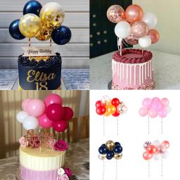 Látex Balão Decorações Do Bolo, Lantejoulas De Metal, Balões De Confete, Crianças Festa De Aniversário Decoração Do Bolo, Casamento, Decoração Do Chuveiro Do Bebê, 5 ", 10 Pcs - Image 2
