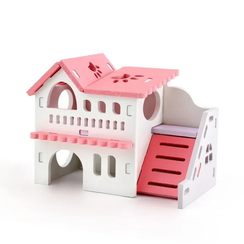 Ninho De Hamster De Madeira Para Pet, Casa De Dormir, Cabana De Esconderijo, Suprimentos De Pequenos Animais, Gaiola De Luxo Em Casa, Brinquedo - Image 1