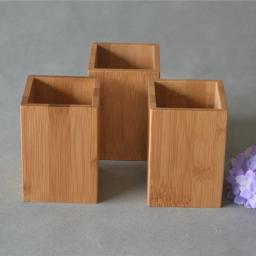 Bambu lápis de madeira titular, multi-uso lápis titular, mesa organizador, acessórios de escritório, 1pc - Image 3