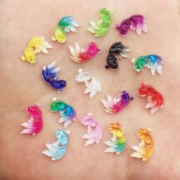 50 pçs resina bonito colorido mini peixinho flatback strass apliques diy estatueta scrapbook manicure acessórios artesanato of043 - Image 3