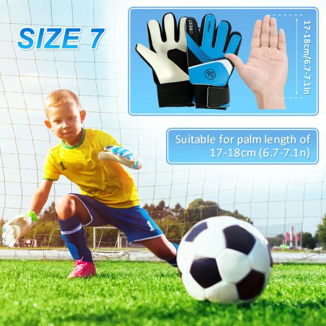 Luvas de Goleiro Infantil Anti-deslizamento Tamanhos 5 a 7 para Futebol