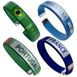 País Bandeira Pulseira, Pulseira Estilo Bandeira Nacional, Jogo de Futebol, Torcer, Lembrança, Desporto, Amizade, Diâmetro 65 milímetros - Image 6