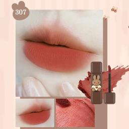 Batom Matte Velvet, impermeável, duradouro, bonito, Lipgloss de coelho, copo antiaderente, matiz labial, cosmético de lama - Image 6