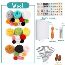 9 Uds. De juegos de fieltro de aguja Manual para hacer animales, Kit de inicio de fieltro de aguja, herramientas de fieltro de lana con instrucciones para suministros de fieltro - Image 2