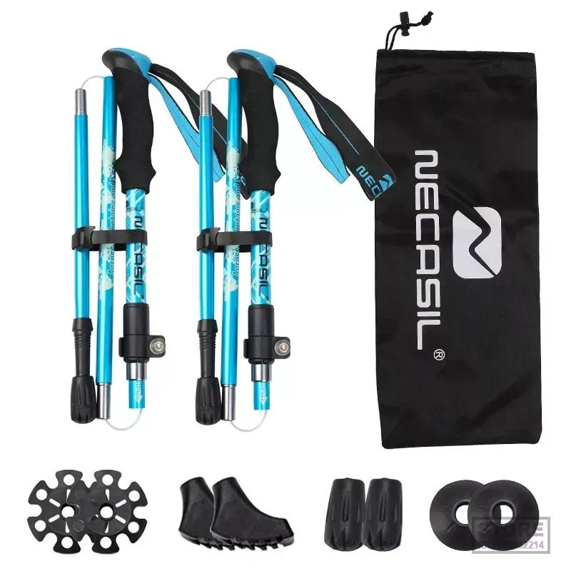 Pólos de Trekking Nordic Dobráveis, Bastão de caminhada dobrável, Bastões, 2pcs - Image 1