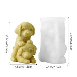 3D Dog Stacking Boneca Vela Molde, Resina Fazendo Moldes, Gesso Ice Cube Baking Mold, Molde de Vela Perfumada, Filhote de cachorro bonito - Image 6