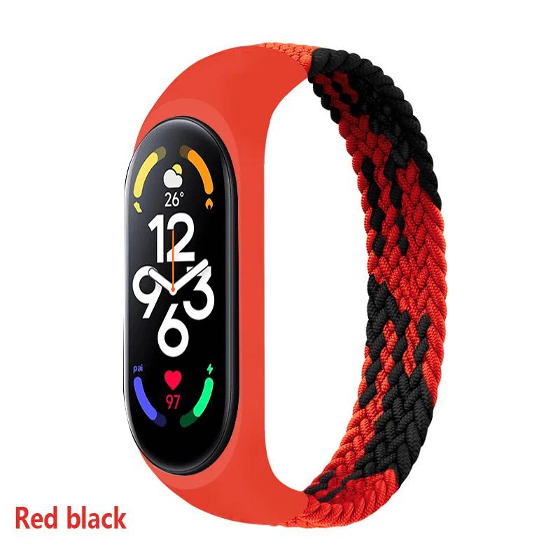 Pulseira solo trançada para xiaomi mi band 7 6 5 4 3 nfc pulseira de substituição de nylon pulseira correa mi band 4 5 6 7 - Image 1