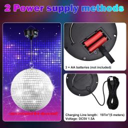 Luzes giratórias de motor de bola de discoteca de melhor qualidade com controle remoto, 18 LEDs para rotador de bola de espelho de 12 16 20 24 polegadas (bola não incluída) - Image 6