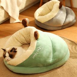 Inverno quente canil com cama em forma de chinelos, ninho de gato pequeno, saco de dormir profundo, caverna do cachorro, Pet Shop - Image 2