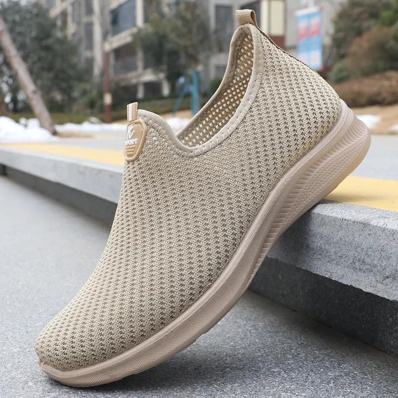 Sapatos masculinos respirável deslizamento em tênis de corrida confortável verão esporte tênis para homem antiderrapante leve apartamentos - Image 1