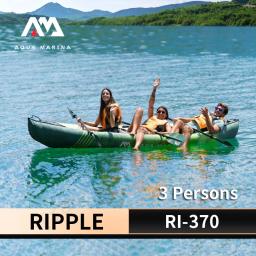 AQUA MARINA RIPPLE 3 Pessoas Caiaque, Família Estilo, Lazer Esportes, canoagem, Água Viagens, Pesca, barco inflável, 370x85cm - Image 1