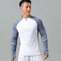 Homens atletismo topos manga longa correndo camisas velocidade esportes ginásio camisas de fitness caras roupas dos homens atleta pista campo singlet - Image 3
