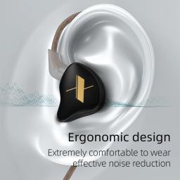 Fones de ouvido KZ EDX 1 Fones de ouvido intra-auriculares esportivos com cancelamento de ruído de graves HIFI dinâmicos - Image 2