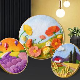 Diy lãs feltro pintura bordado kit cactus quadro lã felting conjunto pintura artesanato artesanal agulha para decoração de casa presente da mãe - Image 6