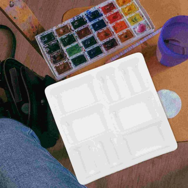 Bandejas de Pigmento Cerâmico: Paleta de Metal para Mistura e Pintura, Bandeja Snackle e Panelas Vazias para Aquarela