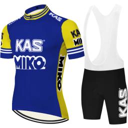 Retro Equipe KAS Ciclismo Jersey, Shorts De Bicicleta De Corrida, MTB Sportswear, 20D Gel Pad, Equipamento de bicicleta - Image 2