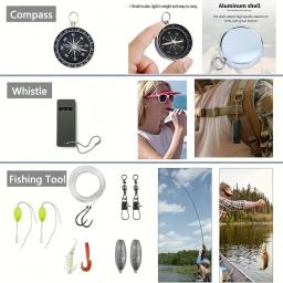 Kit de Sobrevivência e Primeiros Socorros, 57-em-1, Equipamento de Emergência Completo, Fire Starter para Camping, Pesca, SOS e Sobrevivência - Image 4