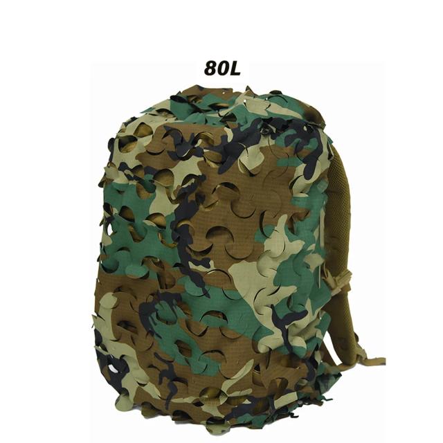 Mochila Camo 3D com Capa Laser Cut para Caça, Paintball e Pára-quedismo - 60L e 80L