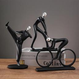 Artesanato abstrato Estátua de Resina Atleta, Esporte Figura Estatueta, Escultura Esporte Tema Elegante, Office Home Decor Sala - Image 1